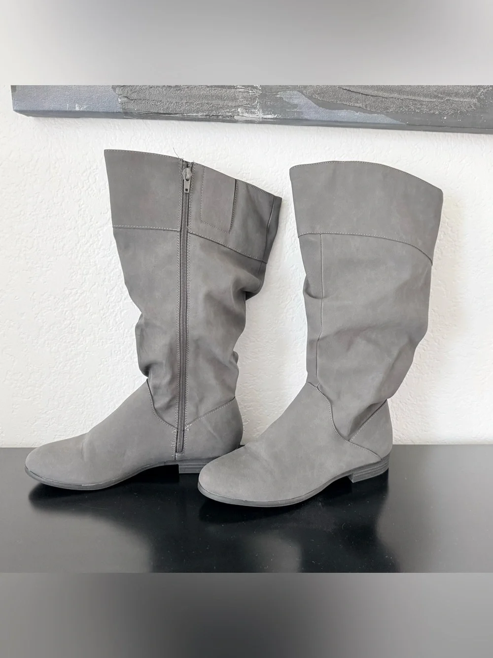 Style & Co. Gray Over-the-Knee Slouch Boots wide calf